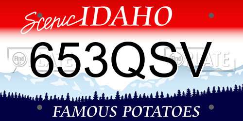 653QSV Idaho License Plate