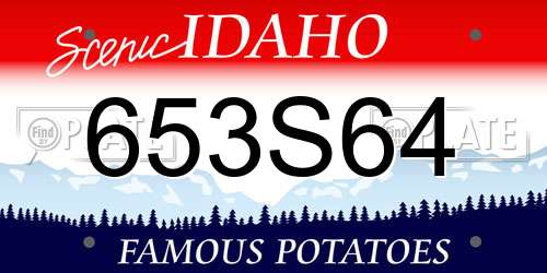 653S64 Idaho License Plate
