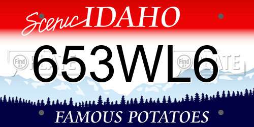 653WL6 Idaho License Plate