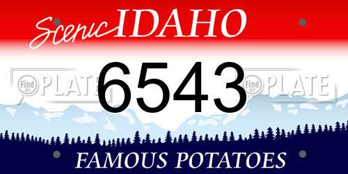 6543 Idaho License Plate