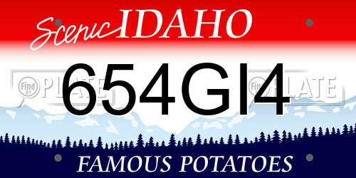 654GI4 Idaho License Plate