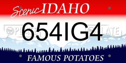654IG4 Idaho License Plate