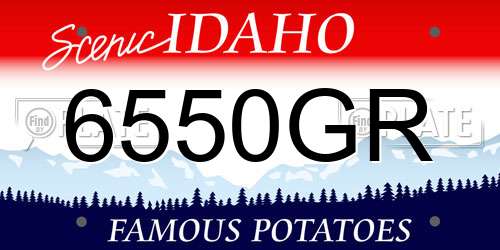 6550GR Idaho License Plate