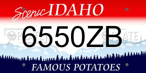 6550ZB Idaho License Plate