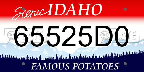 65525D0 Idaho License Plate