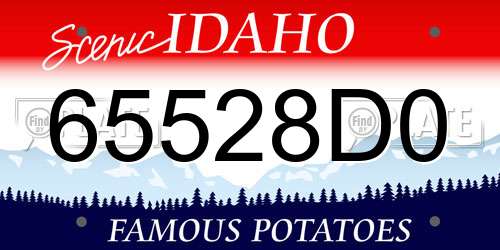 65528D0 Idaho License Plate