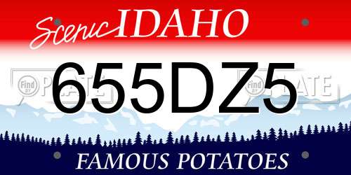 655DZ5 Idaho License Plate