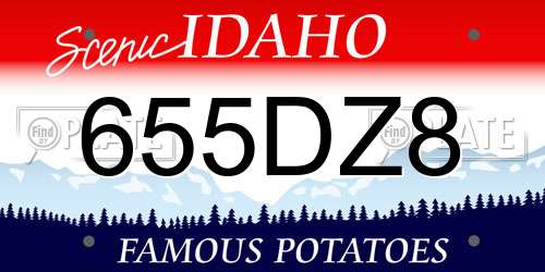 655DZ8 Idaho License Plate
