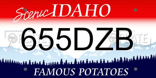 655DZB Idaho License Plate