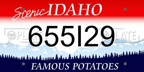 655I29 Idaho License Plate