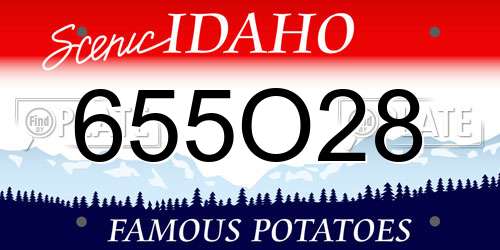 655O28 Idaho License Plate