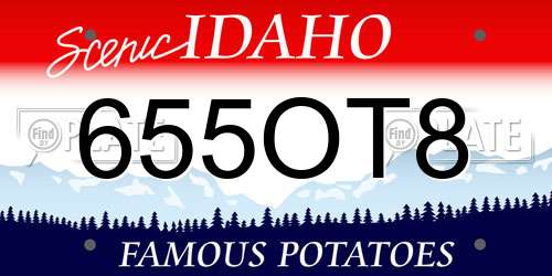 655OT8 Idaho License Plate