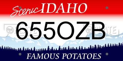 655OZB Idaho License Plate