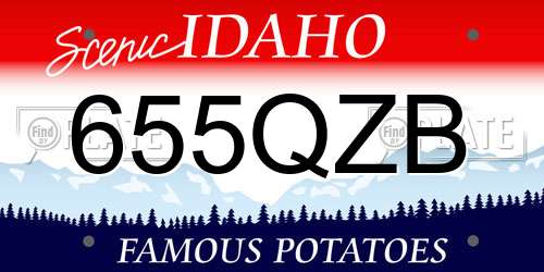 655QZB Idaho License Plate