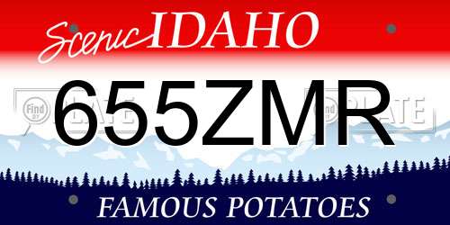 655ZMR Idaho License Plate