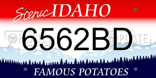 6562BD Idaho License Plate
