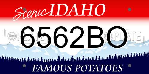 6562BO Idaho License Plate