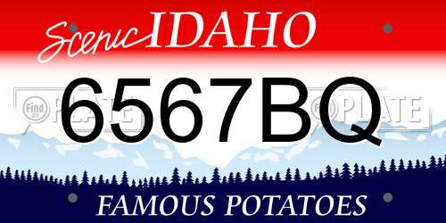 6567BQ Idaho License Plate