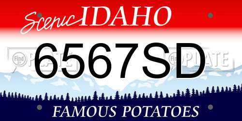 6567SD Idaho License Plate