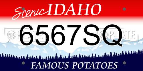 6567SQ Idaho License Plate
