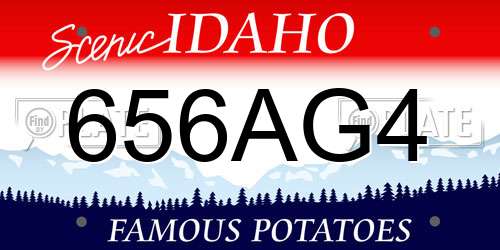 656AG4 Idaho License Plate