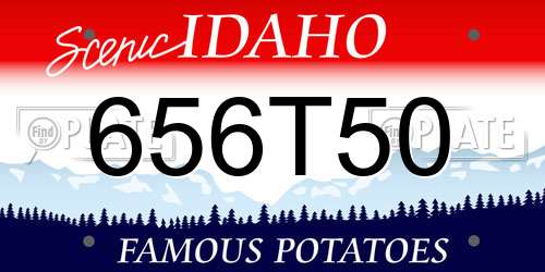 656T50 Idaho License Plate