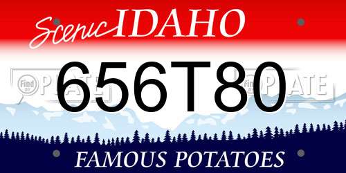 656T80 Idaho License Plate