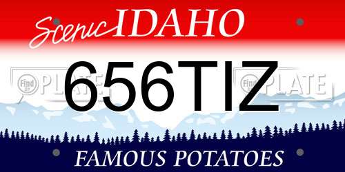 656TIZ Idaho License Plate