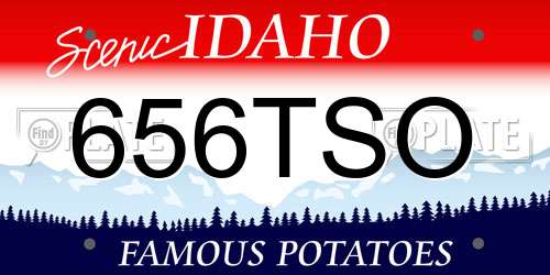 656TSO Idaho License Plate
