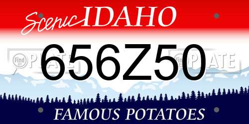 656Z50 Idaho License Plate