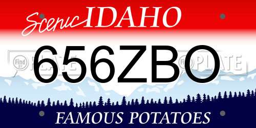 656ZBO Idaho License Plate