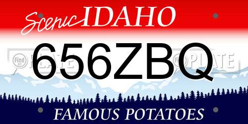 656ZBQ Idaho License Plate