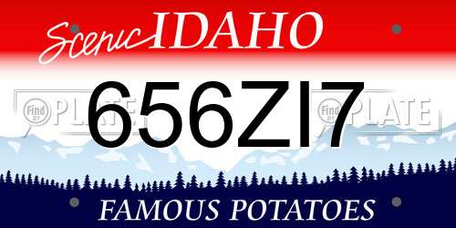 656ZI7 Idaho License Plate