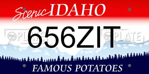 656ZIT Idaho License Plate