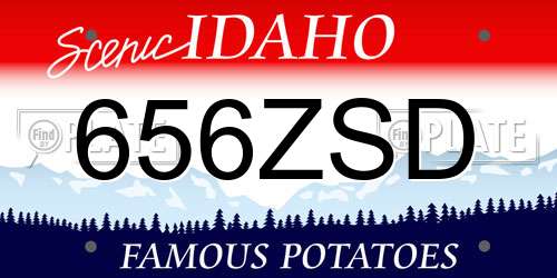 656ZSD Idaho License Plate