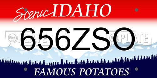 656ZSO Idaho License Plate