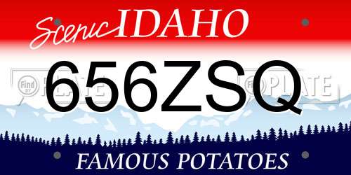 656ZSQ Idaho License Plate