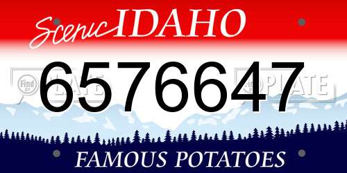 6576647 Idaho License Plate