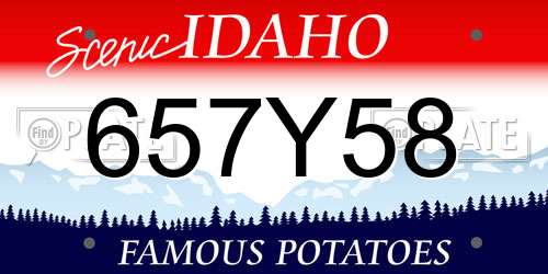 657Y58 Idaho License Plate