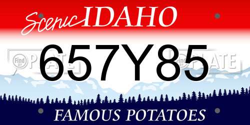 657Y85 Idaho License Plate