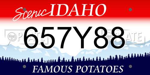 657Y88 Idaho License Plate