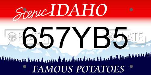 657YB5 Idaho License Plate