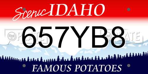 657YB8 Idaho License Plate