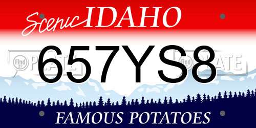 657YS8 Idaho License Plate