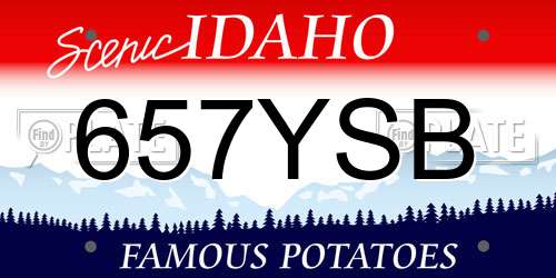 657YSB Idaho License Plate