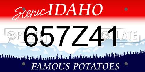 657Z41 Idaho License Plate