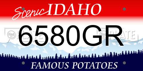 6580GR Idaho License Plate
