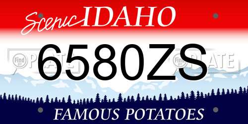6580ZS Idaho License Plate