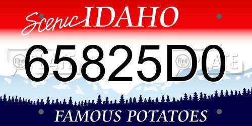 65825D0 Idaho License Plate