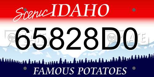 65828D0 Idaho License Plate